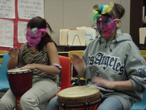 masks and drums